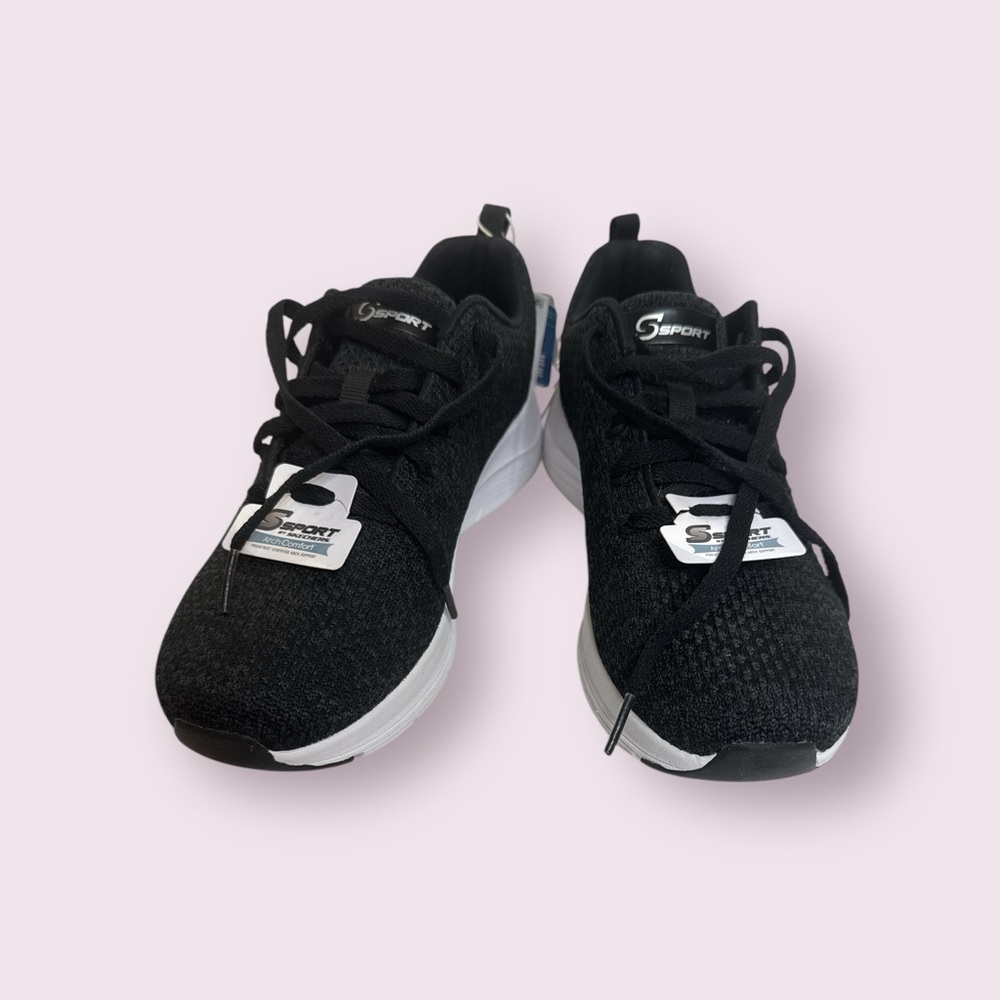 Skechers Black and White Athletic Shoes Lightweight Design